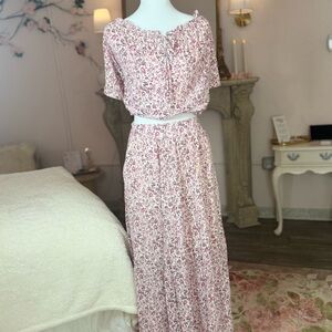 Torrid Pink Floral Skirt Set